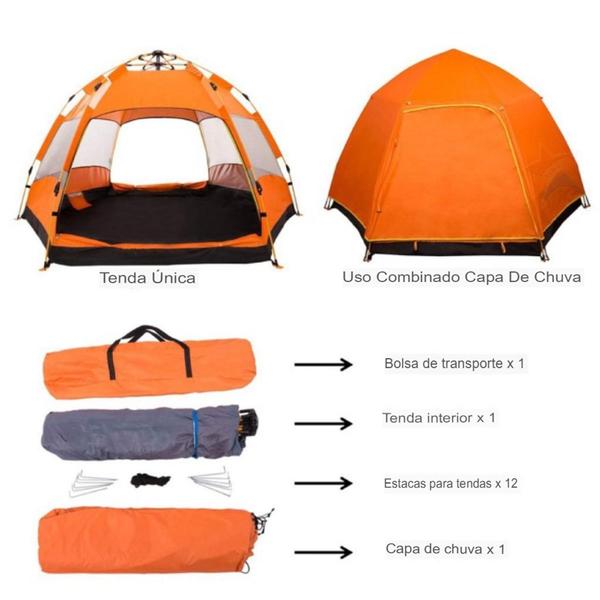 Imagem de Tenda Barraca Camping Praia Viagem Acampamento 4 A 6 Pessoas com Capa