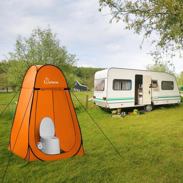 Imagem de Tenda de chuveiro WolfWise Portable Pop Up Privacy Camping Orange