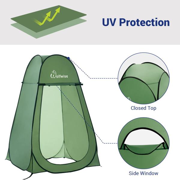 Imagem de Tenda de chuveiro WolfWise Portable Pop Up Privacy Green