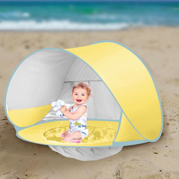 Imagem de Tenda De Praia Barraca Infantil Impermeavel Com Piscina Mega Compras 