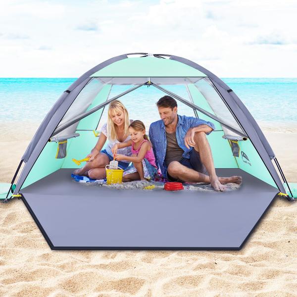 Imagem de Tenda de praia Happy Travel UPF 50+ com proteção UV para 3-8 pessoas