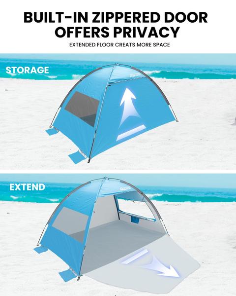 Imagem de Tenda de praia OutdoorMaster para 3 pessoas com UPF 50+ UV Blue