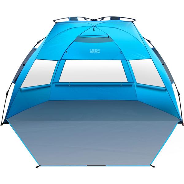 Imagem de Tenda de praia OutdoorMaster Pop Up para 4 pessoas com UV 50+ azul