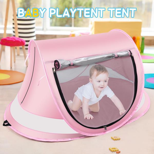 Imagem de Tenda de praia para bebês Kapeazo Large Pop Up Sun Shade com mosquiteiro