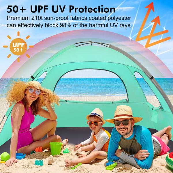 Imagem de Tenda de praia WhiteFang, protetor solar portátil anti-UV para 3 pessoas