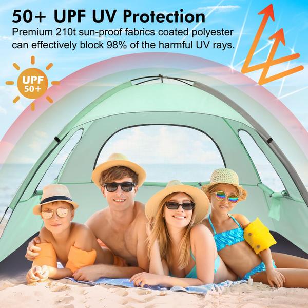 Imagem de Tenda de praia WhiteFang, protetor solar portátil anti-UV para 4 pessoas