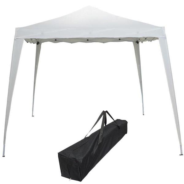 Imagem de Tenda Gazebo Articulada Base 3x3 m Barraca Praia Sanfonada Dobrável Branca Alumínio com Bolsa