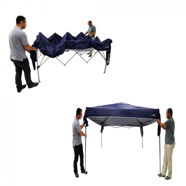 Imagem de Tenda Gazebo Articulado Trixx 3m X 3m Azul + Carrinho de Praia com Avanco  Kit 