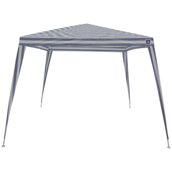 Imagem de Tenda Gazebo Polietileno 3m x 3m Listrada Azul e Branco Com FPS 60 Com Estrutura Feita em Aço Belfix