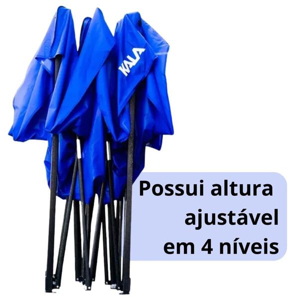 Imagem de Tenda Gazebo Praia 3x3 M Kala Sanfonada Articulada Pagoda Azul / Barraca Praia Camping e Pesca Dobravel