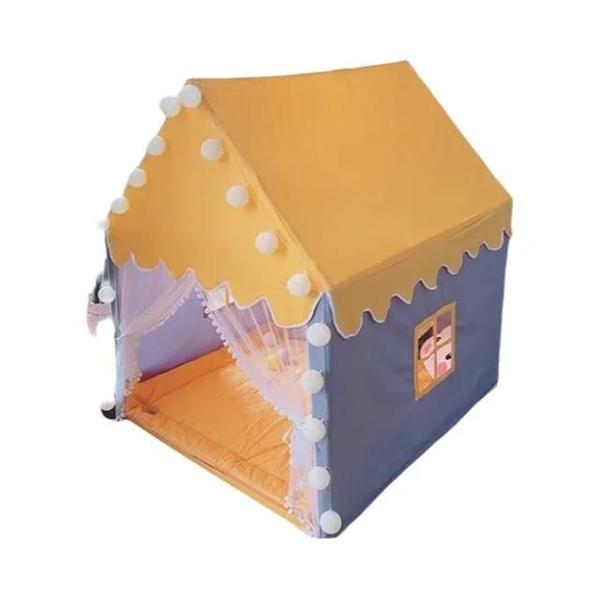 Imagem de Tenda Infantil Portátil Dobrável - Castelo de Princesa Rosa para Brincar e Decorar