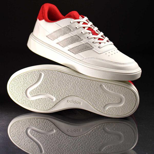 Imagem de Tênis Adidas Courtblock Off-White Cinza e Vermelho - Masculino