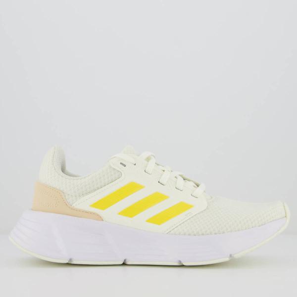 Imagem de Tênis Adidas Galaxy 6 Feminino Off White e Amarelo