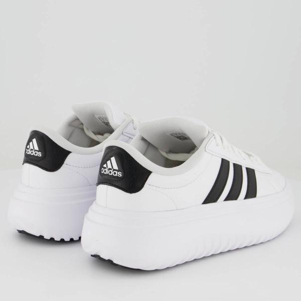 Imagem de Tênis Adidas Grand Court Platform Feminino Branco e Preto