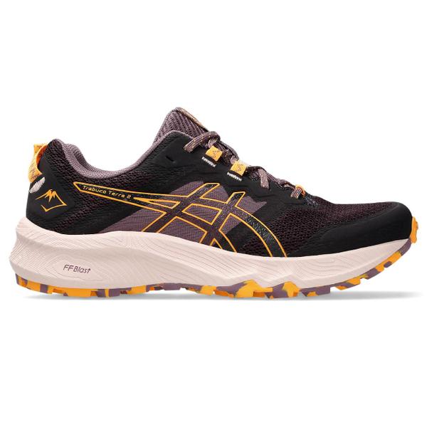 Imagem de Tênis ASICS Trabuco Terra 2 - Feminino - Preto com Rosa e Laranja