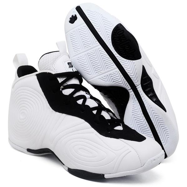 Imagem de Tênis Basquete Masculino Six Street Tamanho Especial Vision Branco/Preto