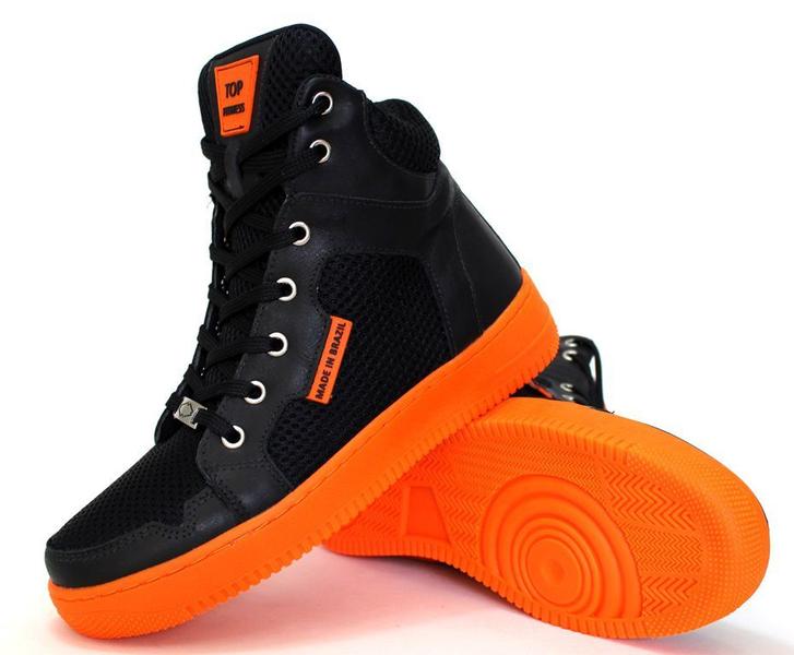 Imagem de Tenis Bota Academia Top Fitness Preto/Laranja