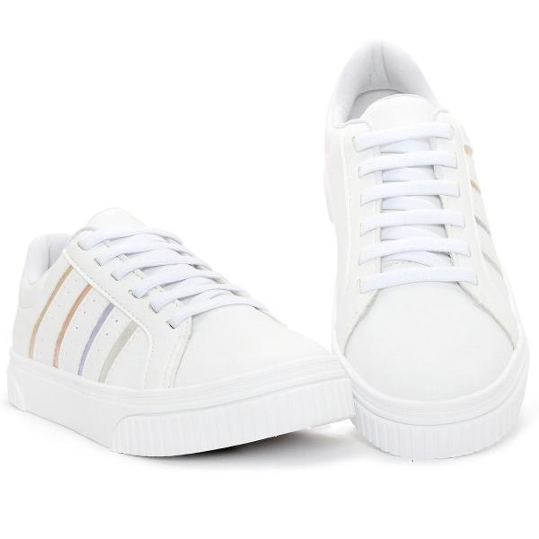 Imagem de Tênis Branco Feminino Casual Academia Treino Malhar BF Shoes