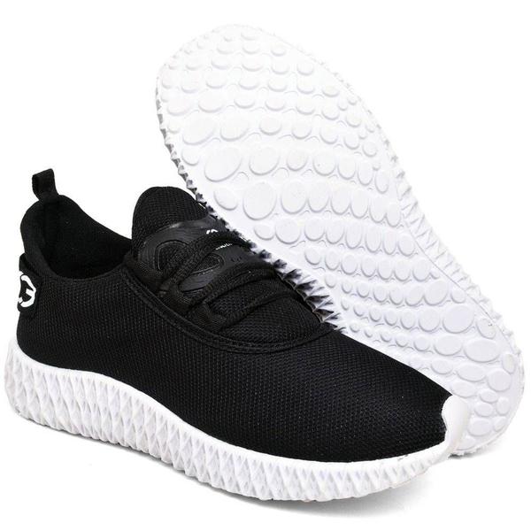 Imagem de Tênis Caminhada Academia Corrida Confortavel 2 Pares Diferentes Branco/Preto