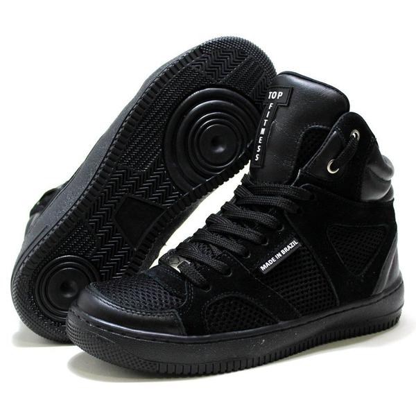 Imagem de Tenis Cano Alto Sneakers Top Fitness Casual Academia Preto