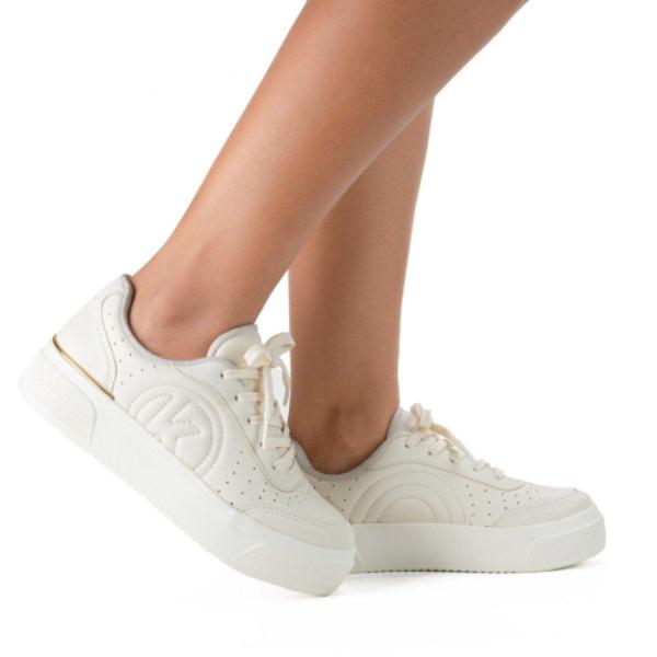 Imagem de Tênis Casual Feminino Almeria Cream Kolosh - Bege 