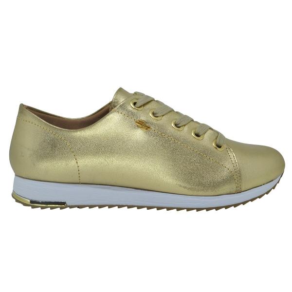 Imagem de Tênis Casual Feminino Cordão Cadarço Usaflex V9109 Dourado