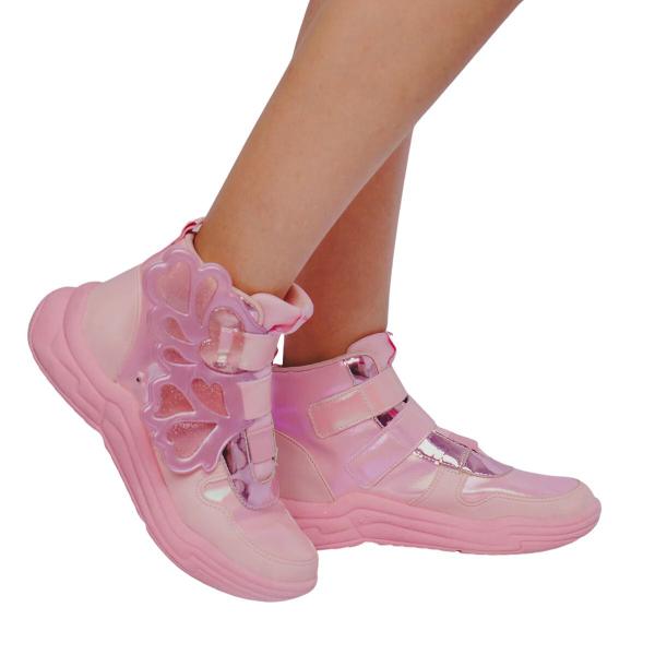 Imagem de Tênis Casual Led Infantil Pampili  Move Butterfly Rosa