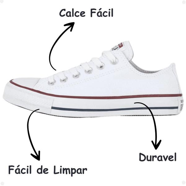 Imagem de Tênis Converse Original Adulto Juvenil Cano Baixo Lona Branco