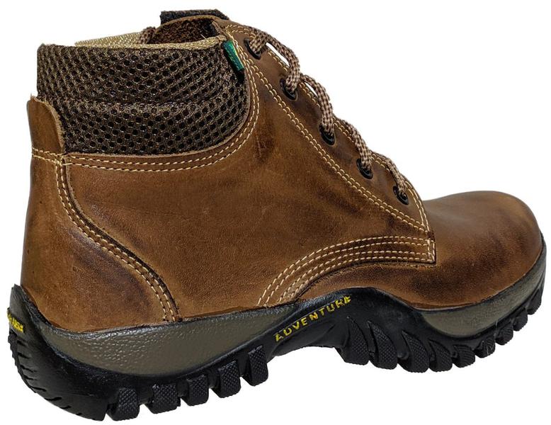 Imagem de Tenis Coturno Masculino De Couro Legitimo Bota Adventure Trabalho