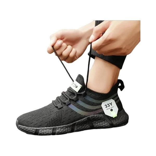 Imagem de Tênis De Corrida De Malha Respirável Leve Masculino Preto Casual Esporte Jogging Sapatos De