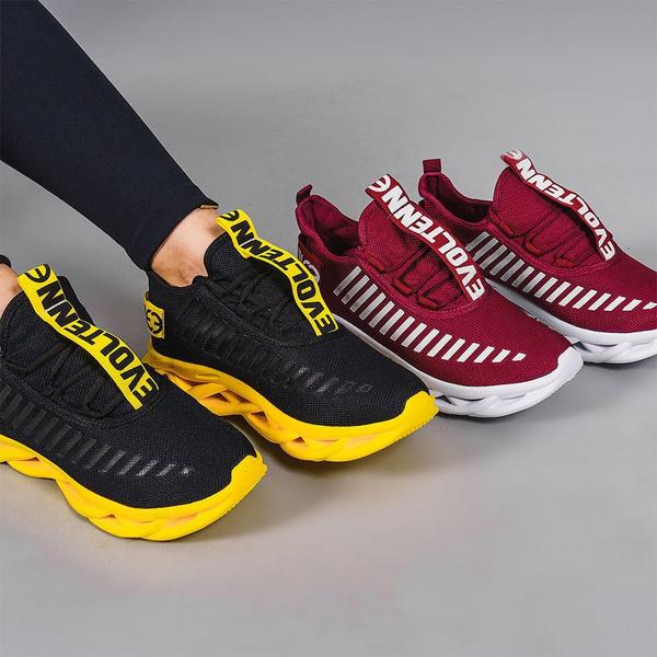 Imagem de Tênis de Corrida Masculino Academia Macio- 3 Pares Preto / Vermelho