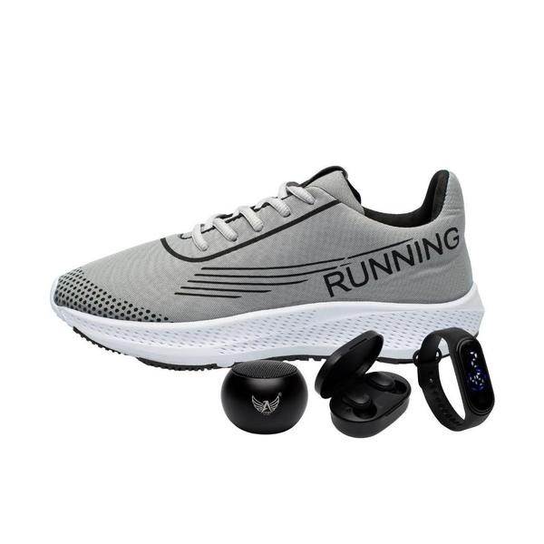 Imagem de Tênis Esport Model Running + Fone + Relógio + Caixa de Som Para Corridas e Caminhadas Esportivo