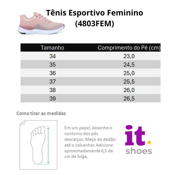 Imagem de Tênis Esportivo Feminino Amortecedor Gel Academia Caminhada