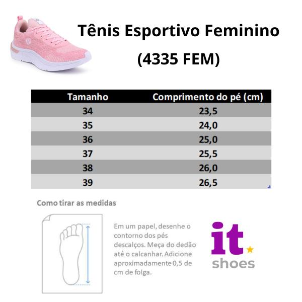 Imagem de Tênis Esportivo Feminino Amortecedor Gel Caminhada Academia