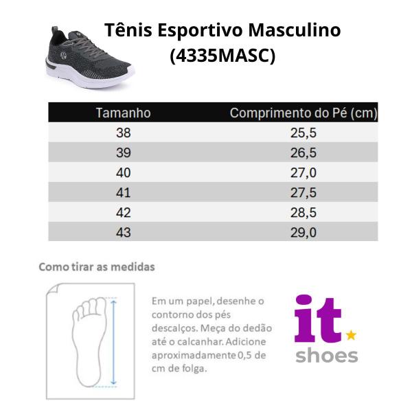 Imagem de Tênis Esportivo Masculino Amortecedor Gel Caminhada Academia