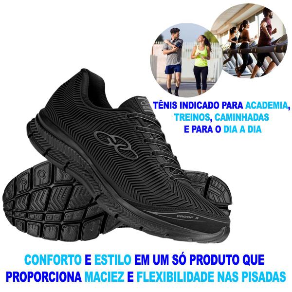 Imagem de Tênis Esportivo Masculino Olympikus Proof 3 Conforto Leve Treino Caminhadas Academia Leve Com Meia