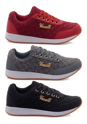 Tênis Feminino Academia Corrida Malhar Caminhar Combo 3 Und - Vanelli Imagem de Tênis Feminino Academia Corrida Malhar Caminhar Combo 3 Und