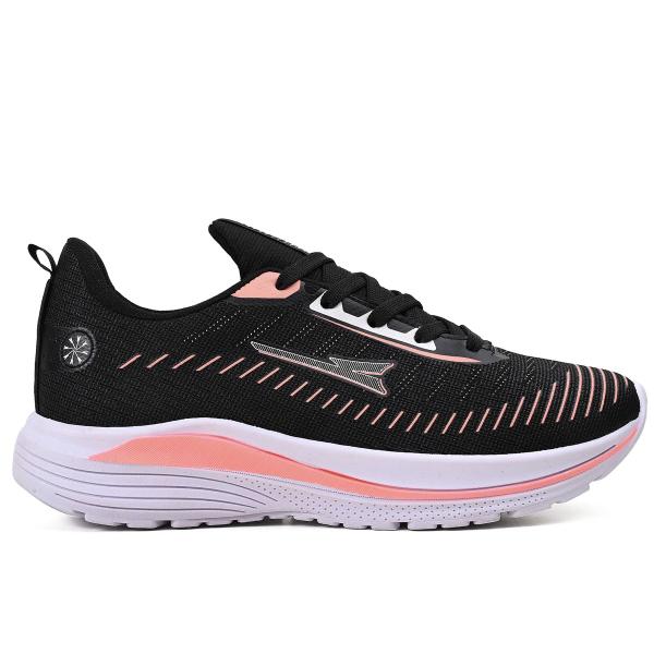 Imagem de Tenis Feminino Academia Original Caminhada Barato R12 - FLOW - Preto/Nude