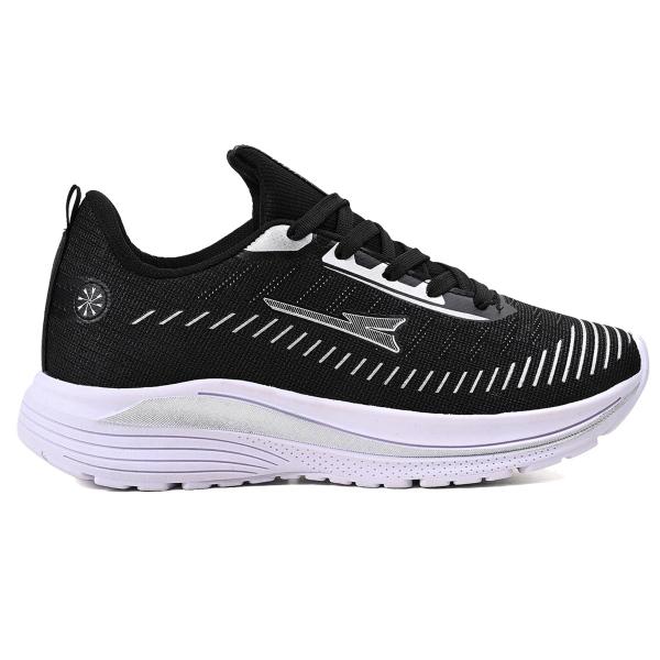 Imagem de Tenis Feminino Academia Original Caminhada Barato R12 - FLOW - Preto/Prata