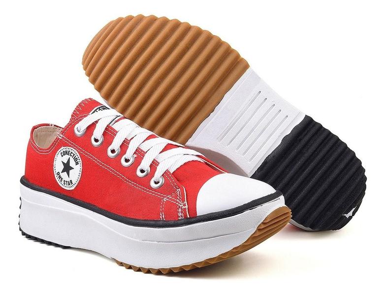 Tênis Feminino Plataforma Vermelho Sale Tenis Vizzano Plataforma