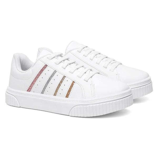 Tênis Feminino Branco Ayla Vittal Flatform Conforto - Use Vittal Tênis Feminino Branco Ayla Vittal Flatform Conforto - Use Vittal