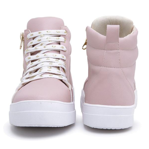 Imagem de Tênis Feminino Cano Alto Botinha Sneaker Academia Com Ziper