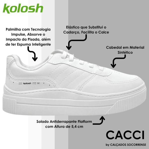 Imagem de Tenis Feminino Casual Conforto Slip On Kolosh C3381