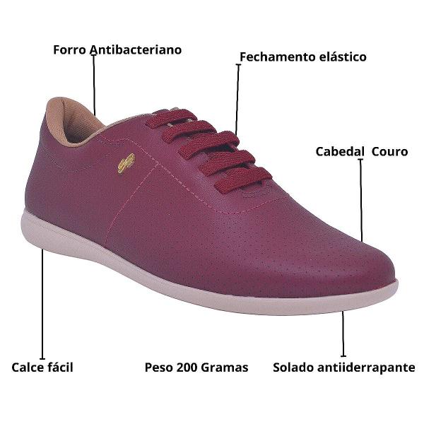 Imagem de Tênis Feminino casual Slipon Usaflex Ai3409 Vermelho