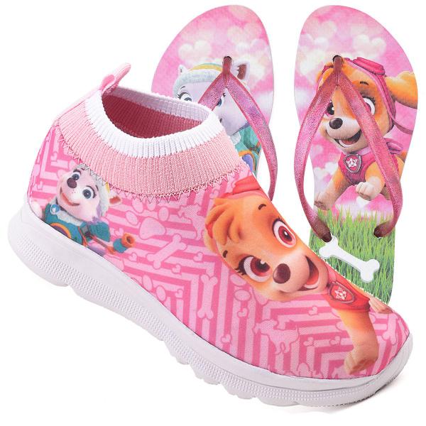 Tenis Feminino De Led Infantil Patrulha Canina Meninas Chinelo