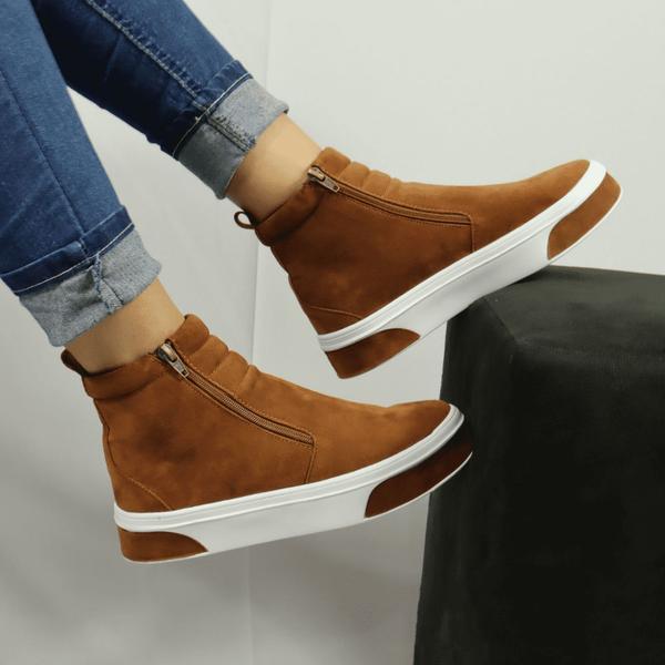 Tênis Feminino Fit Botinha De Academia em Camurça Leve Bota Com Zíper Lateral 203-GG - GuGi Imagem de Tênis Feminino Fit Botinha De Academia em Camurça Leve Bota Com Zíper Lateral 203-GG