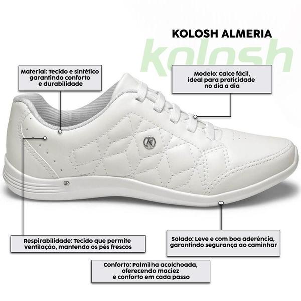 Imagem de Tenis Feminino Kolosh Casual Conforto Calce Fácil