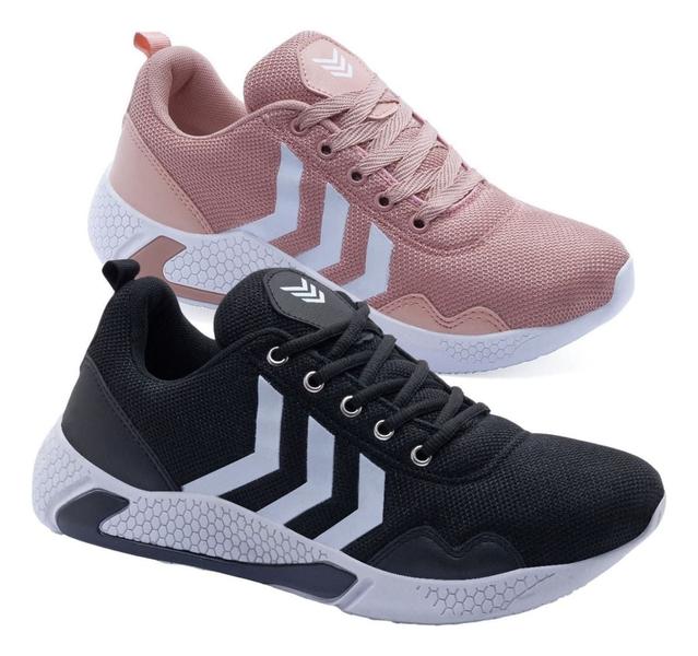 Imagem de Tênis Feminino Para Malhar Corrida Casual Combo 2 Pares