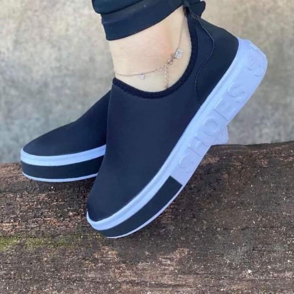Tênis Feminino Shoes Slip on Calce Fácil Caminhada Passeio Confortável - Beanna Calçados