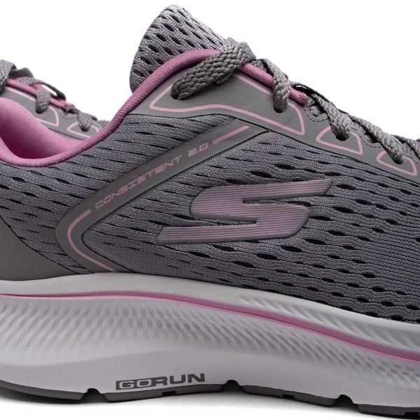 Imagem de Tênis Feminino Skechers Go Run Consistent 2.0 Cinza/Rosa